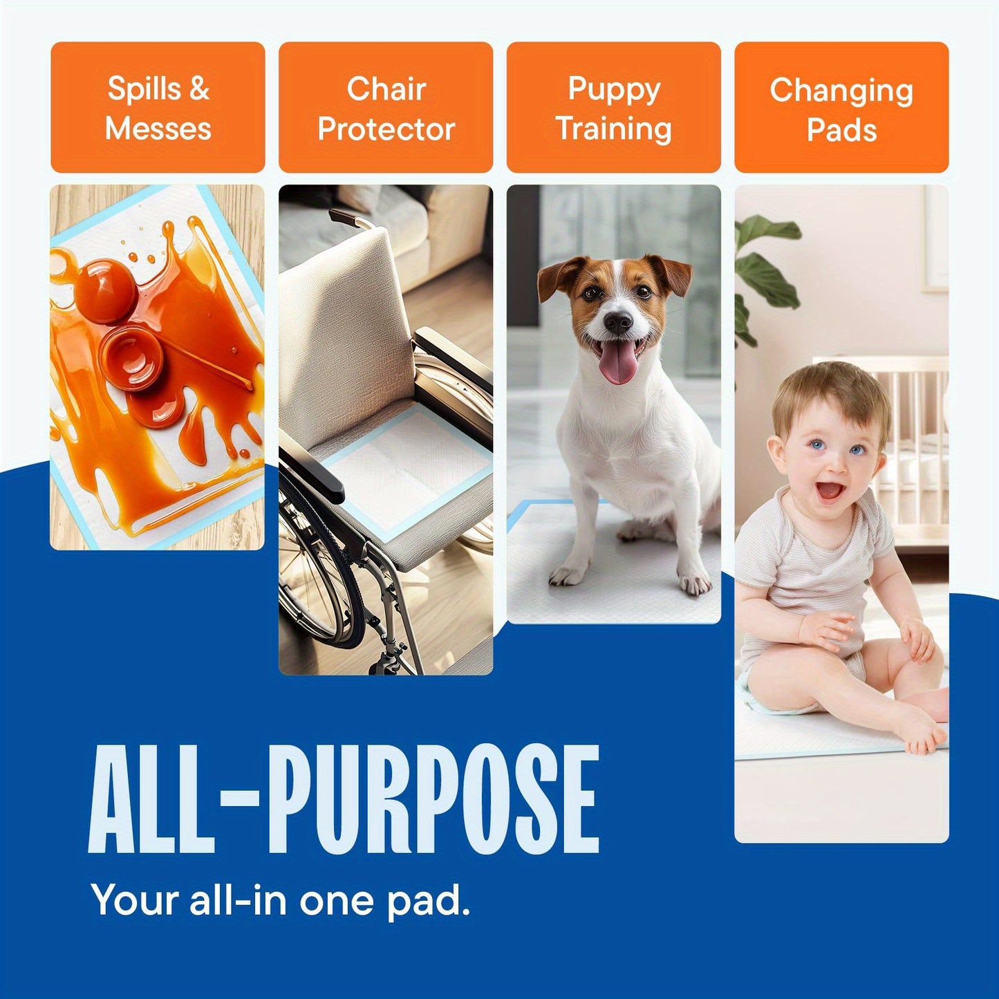 100-Count Super Absorbent Disposable Underpads – XL 24”x24” Leakproof Changing Mats for Babies, Pets & Adults - Nestling Babies