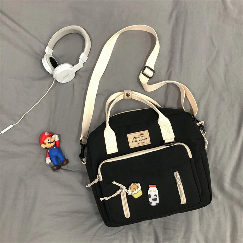 3-in-1 Girls’ Travel Backpack Set – Stylish Preppy Schoolbag with Badge & Ring Buckle - Nestling Babies