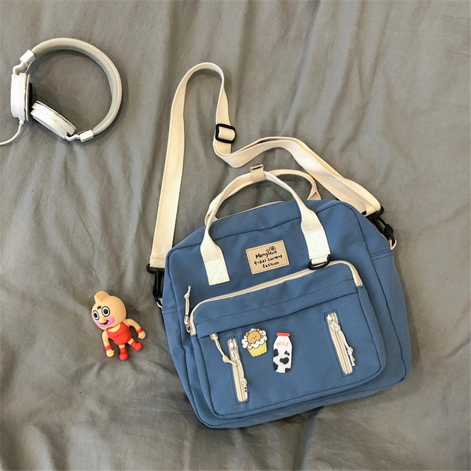 3-in-1 Girls’ Travel Backpack Set – Stylish Preppy Schoolbag with Badge & Ring Buckle - Nestling Babies