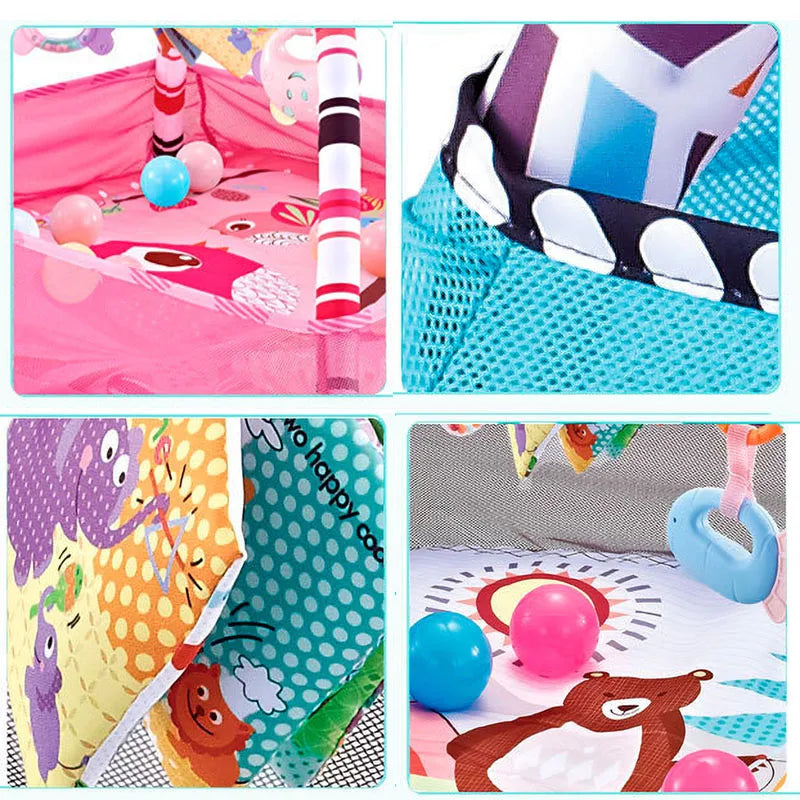 Baby Play Gym with Educational Fitness Frame – Soft Crawling Mat with Toy Rack - Nestling Babies