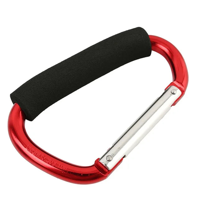 Large Aluminum Carabiner Stroller Hook – Heavy-Duty D-Ring Clip Organizer for Bags, Purses & Shopping - Nestling Babies