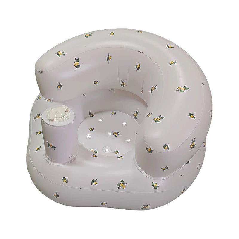 Inflatable Baby Seat with Built-in Air Pump – Soft Sofa Chair for Feeding, Sitting & Travel (3–36 Months) - Nestling Babies