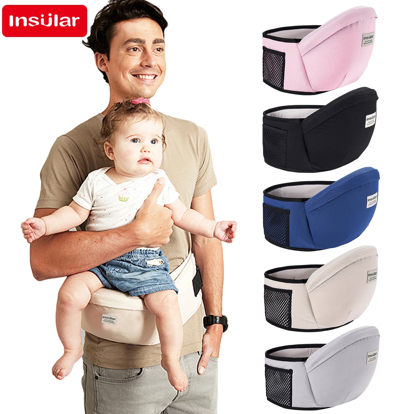 Baby Carrier Waist Stool – Adjustable Infant Hipseat for Comfortable Babywearing - Nestling Babies
