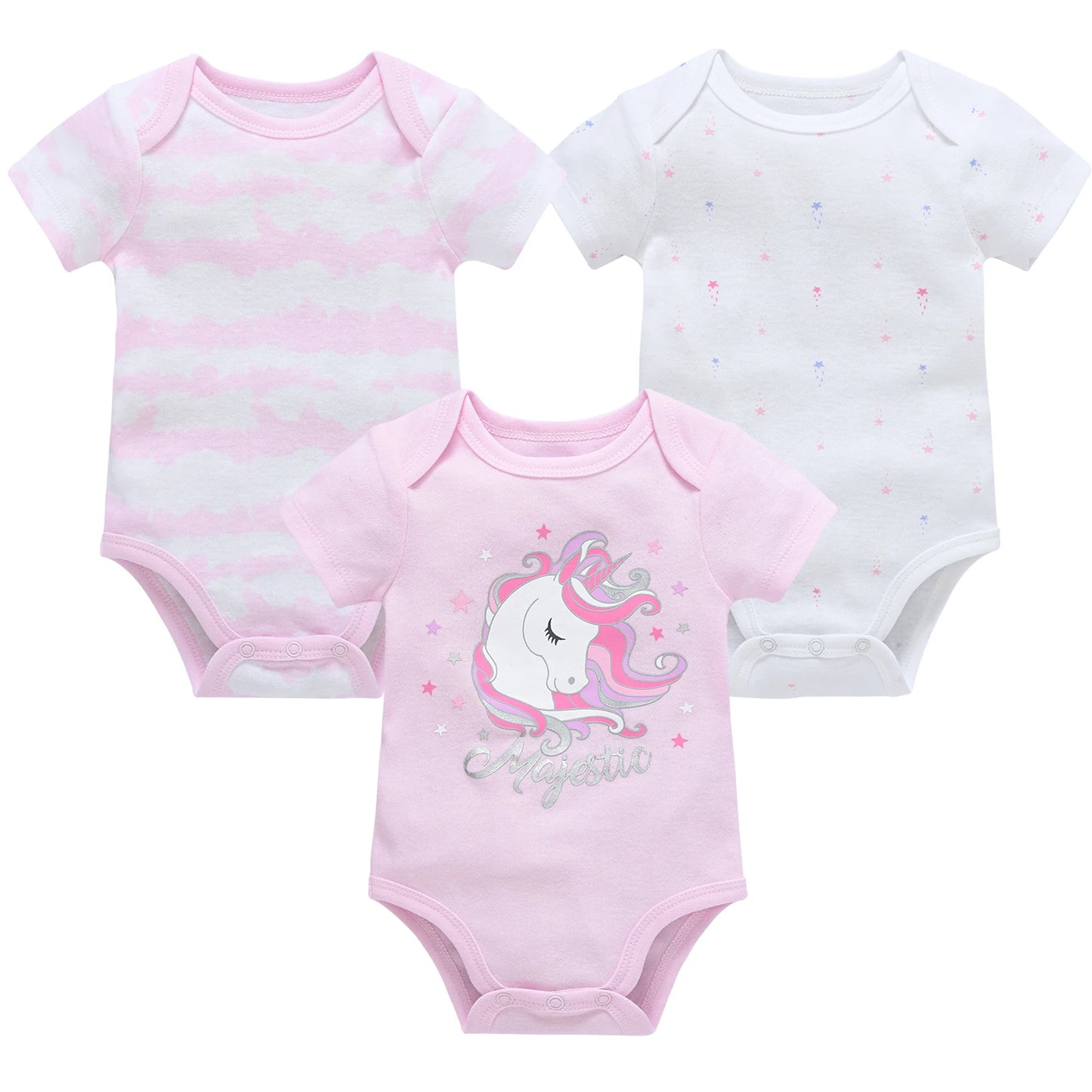 Cotton Essentials – 3/6-Pack Baby Bodysuits (Unisex | 0–12M) - Nestling Babies
