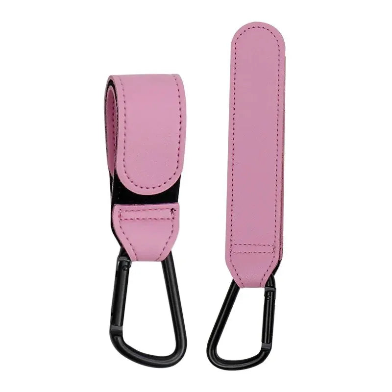 Universal Stroller Hooks – Adjustable PU Leather Baby Bag Clips with Strong Bearing & Multi-Functional Design - Nestling Babies