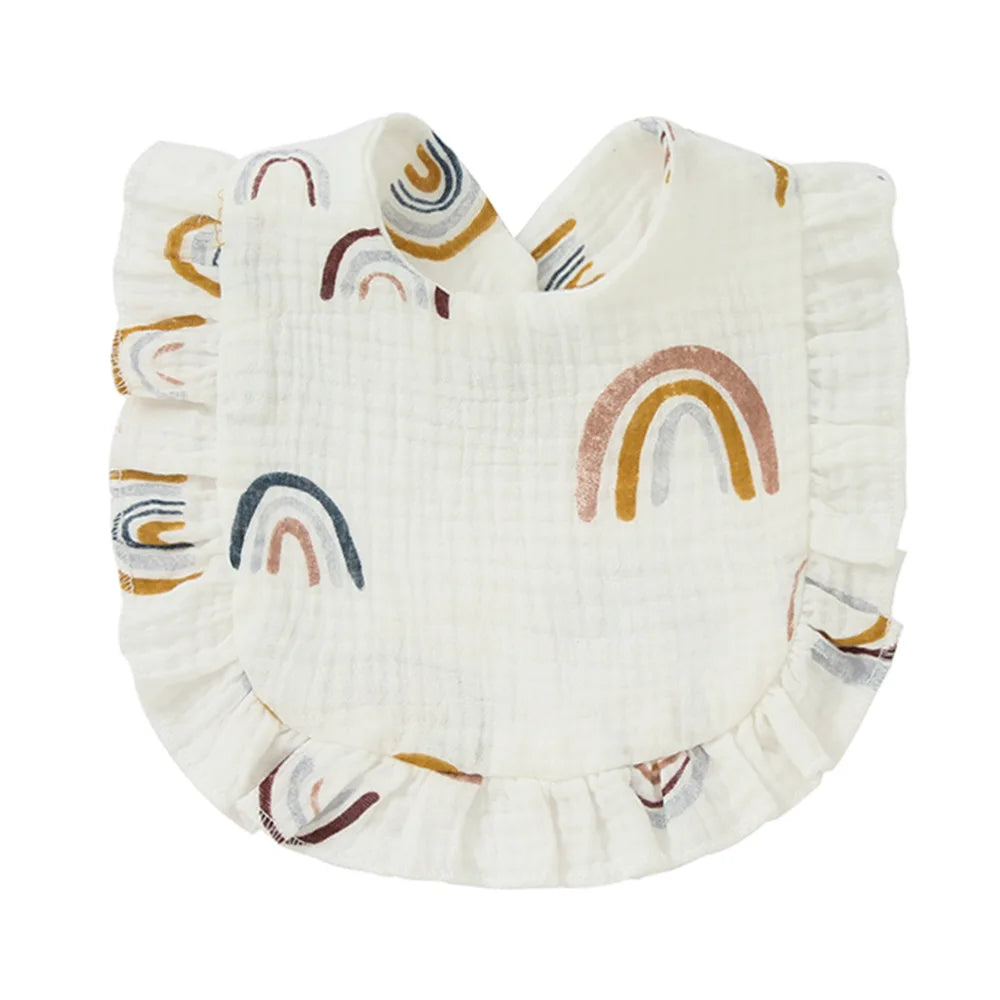 Lace Ruffle Baby Bib – Soft Cotton & Stylish Floral Design - Nestling Babies