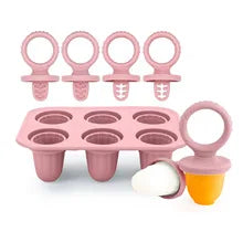 Silicone Baby Popsicle Mold – 6-Cavity Tray for Frozen Teething Treats - Nestling Babies