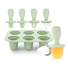 Silicone Baby Popsicle Mold – 6-Cavity Tray for Frozen Teething Treats - Nestling Babies