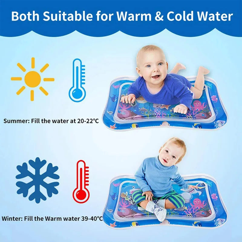 Inflatable Tummy Time Baby Water Mat – Sensory Development Cushion for Infants - Nestling Babies