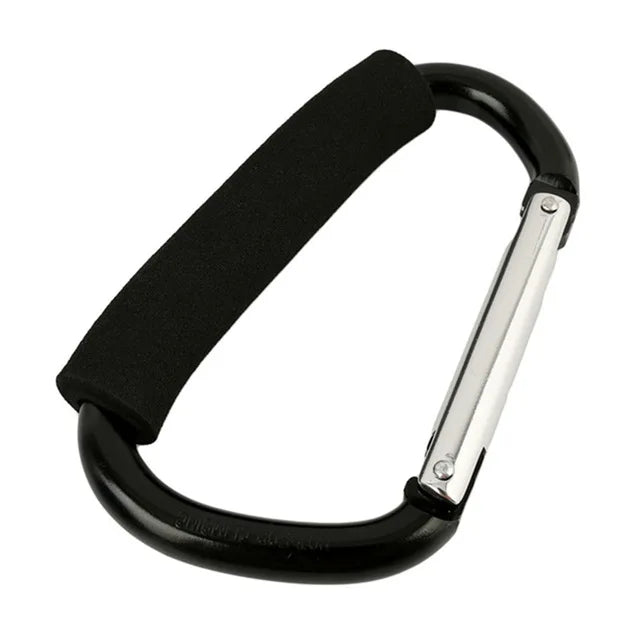 Large Aluminum Carabiner Stroller Hook – Heavy-Duty D-Ring Clip Organizer for Bags, Purses & Shopping - Nestling Babies