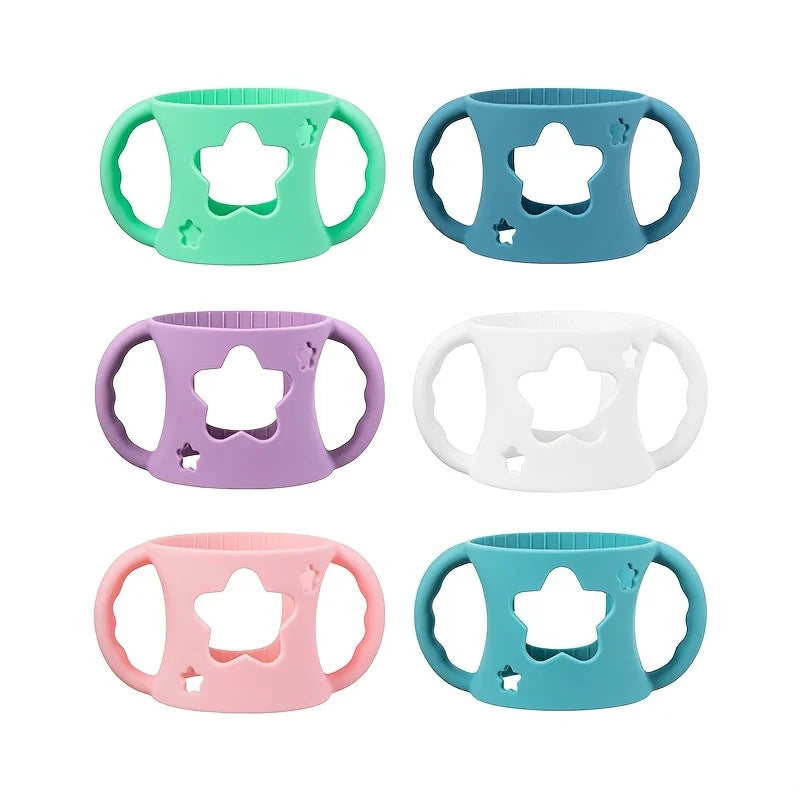 Silicone Bottle Handle Sleeve – Soft Grip for Wide-Neck Baby Bottles - Nestling Babies