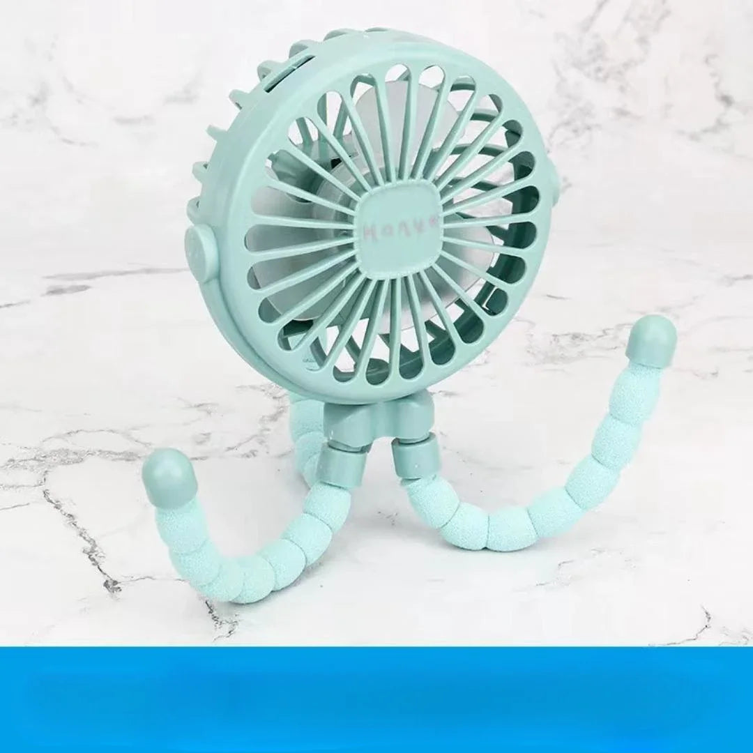 Bladeless Mini Stroller Fan – USB Rechargeable Handheld & Folding Silent Cooling Fan for Babies & Parents - Nestling Babies