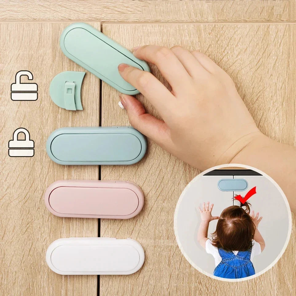 5PCS Invisible Safety Latches for Cabinets & Drawers – Baby Anti-Pinch Locks - Nestling Babies