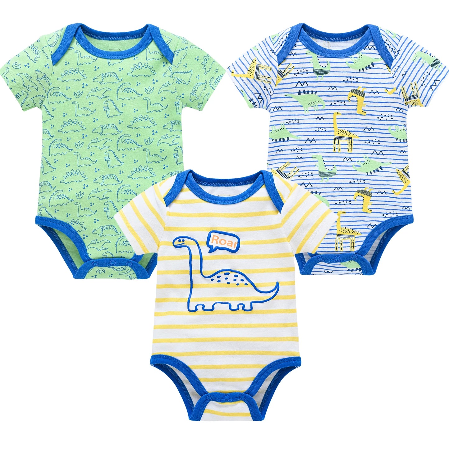 Cotton Essentials – 3/6-Pack Baby Bodysuits (Unisex | 0–12M) - Nestling Babies