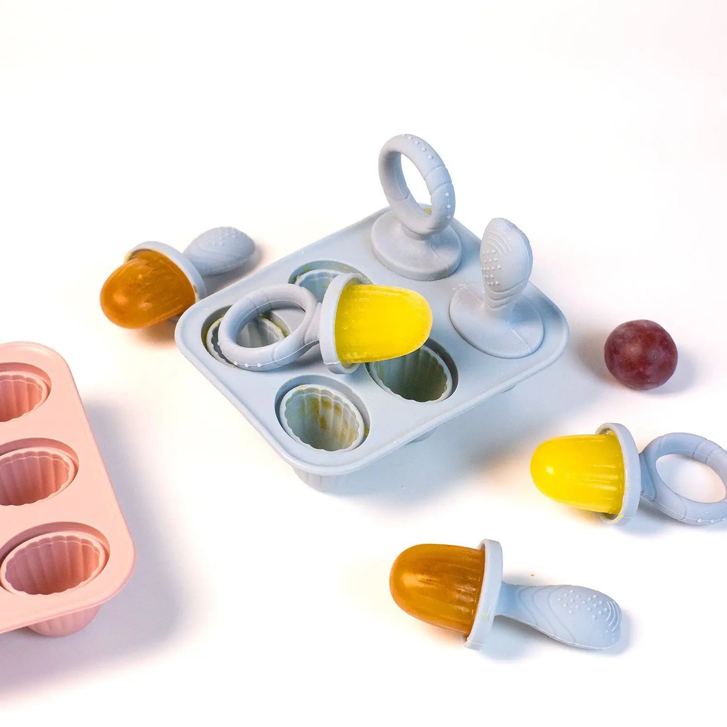 Silicone Baby Popsicle Mold – 6-Cavity Tray for Frozen Teething Treats - Nestling Babies