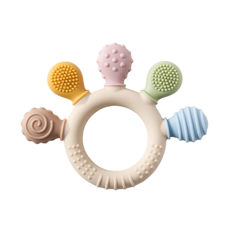 Silicone Baby Teether Ring – Soft & Safe Teething Toy for 0–12 Months - Nestling Babies