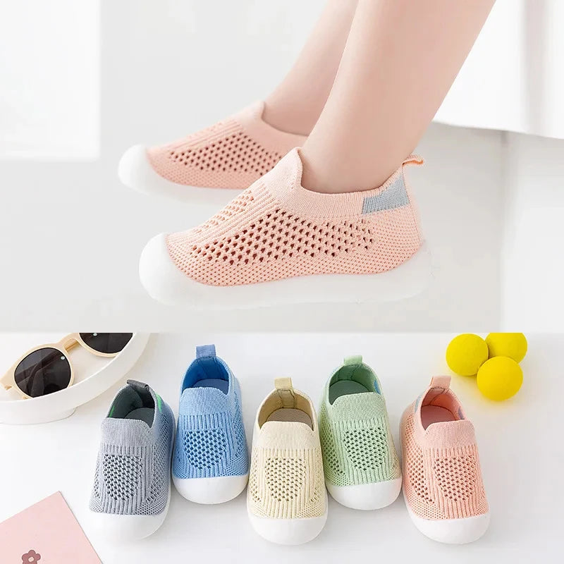 Soft Mesh Baby Shoes – Non-Slip Casual First Walkers for Boys & Girls (0–1Y) - Nestling Babies
