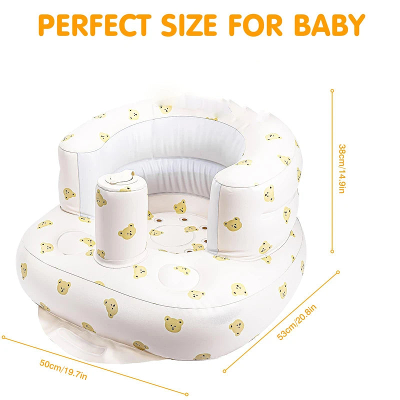 Inflatable Baby Seat with Built-in Air Pump – Soft Sofa Chair for Feeding, Sitting & Travel (3–36 Months) - Nestling Babies