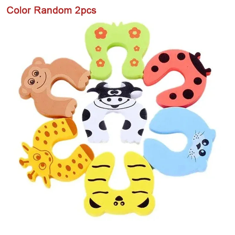 Baby Safety Door Stoppers – Anti-Pinch Foam Guards with Cute Animal Design (2/5 pcs) - Nestling Babies