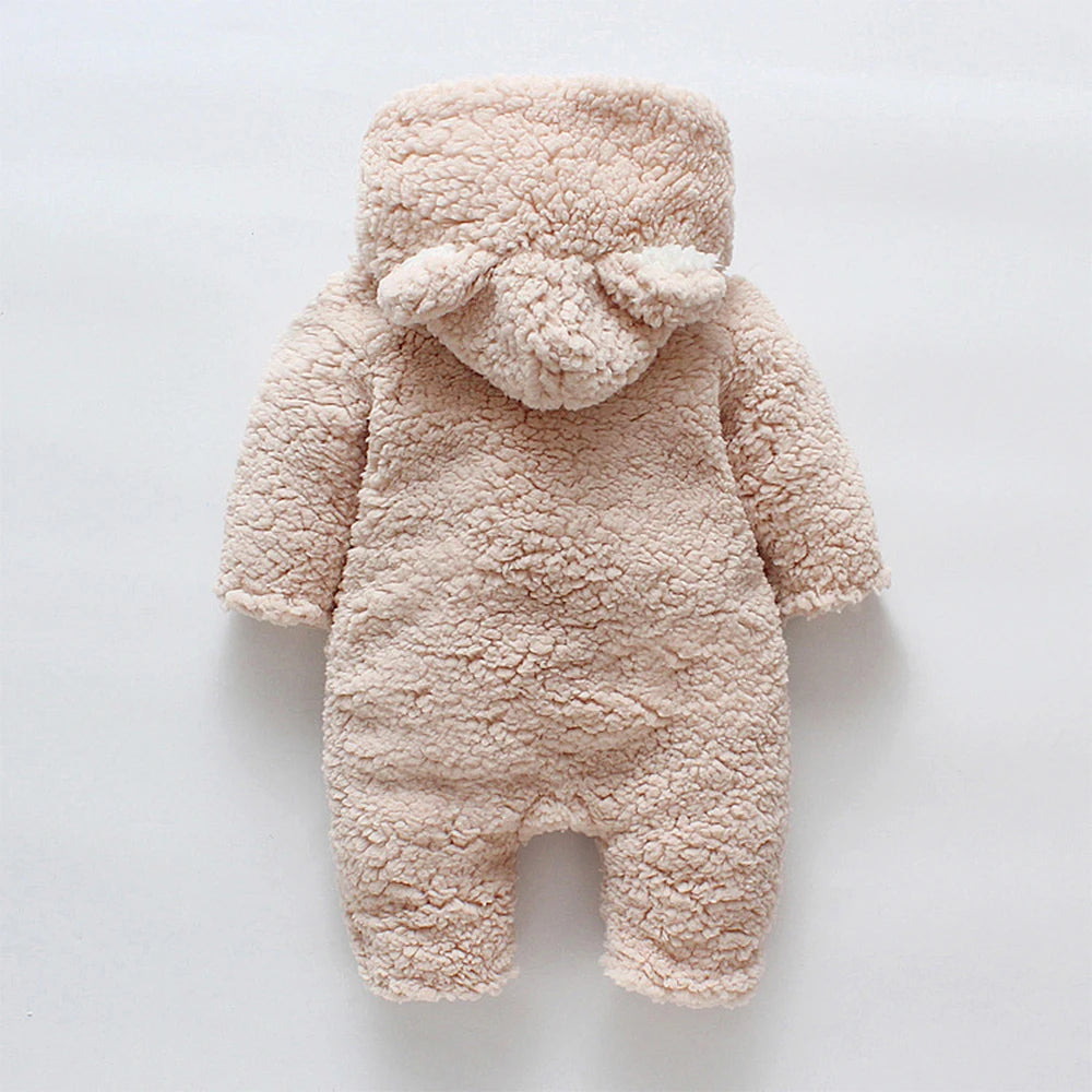 Winter Bear Jumpsuit for Baby Girls – Ultra-Soft & Hooded - Nestling Babies