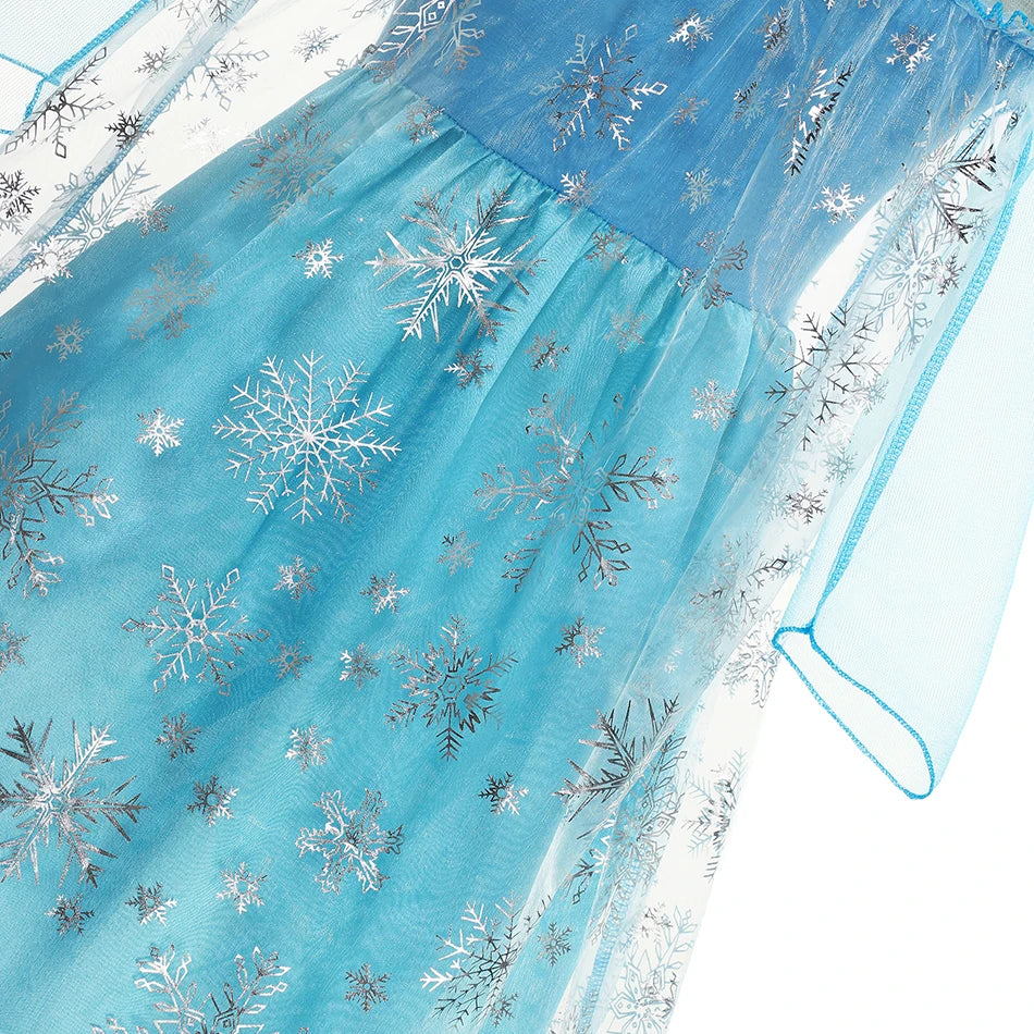 Girls Elsa Princess Costume Dress – Snow Queen Carnival & Party Gown - Nestling Babies
