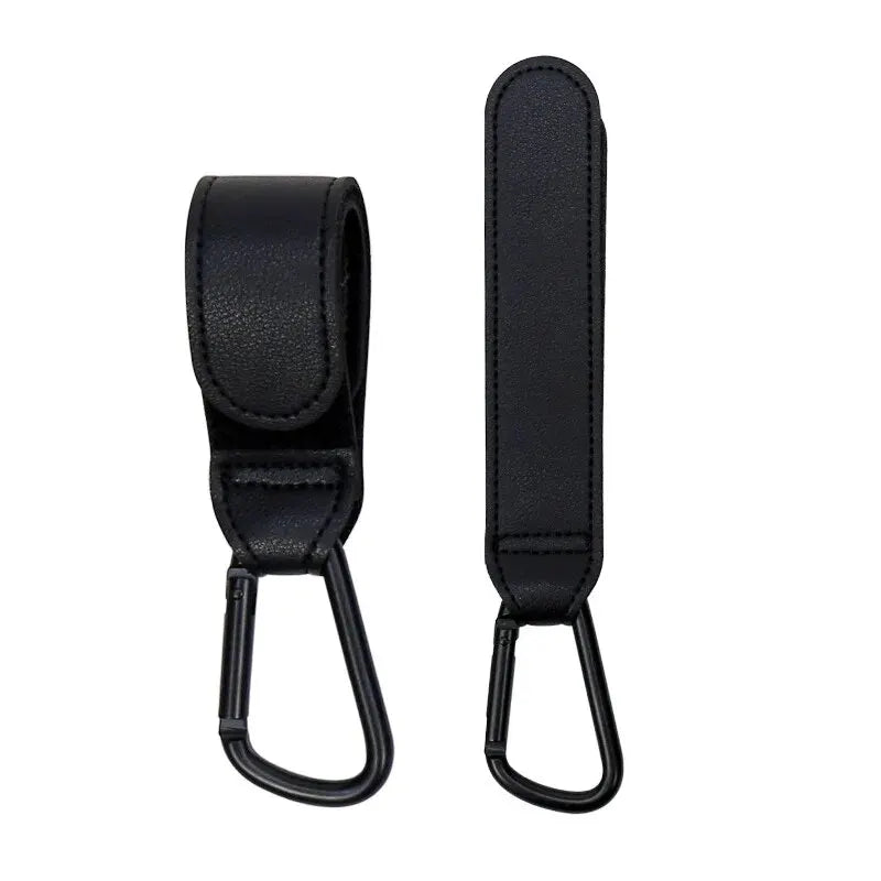 Universal Stroller Hooks – Adjustable PU Leather Baby Bag Clips with Strong Bearing & Multi-Functional Design - Nestling Babies
