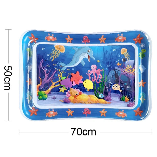 Inflatable Tummy Time Baby Water Mat – Sensory Development Cushion for Infants - Nestling Babies