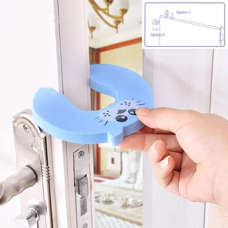 Baby Safety Door Stoppers – Anti-Pinch Foam Guards with Cute Animal Design (2/5 pcs) - Nestling Babies