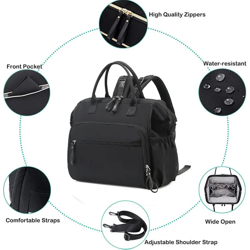 Large Capacity Cotton Diaper Backpack – Stylish & Functional Maternity Bag for Moms on the Go - Nestling Babies