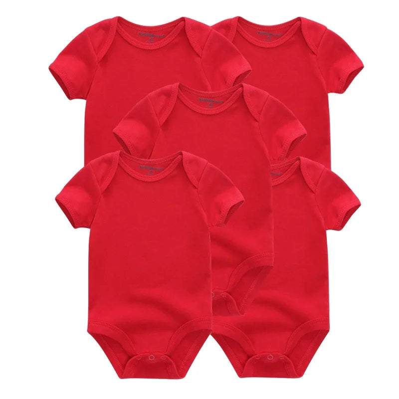 Essential Cotton Baby Bodysuit Set (5-Pack | 0–12M) - Nestling Babies