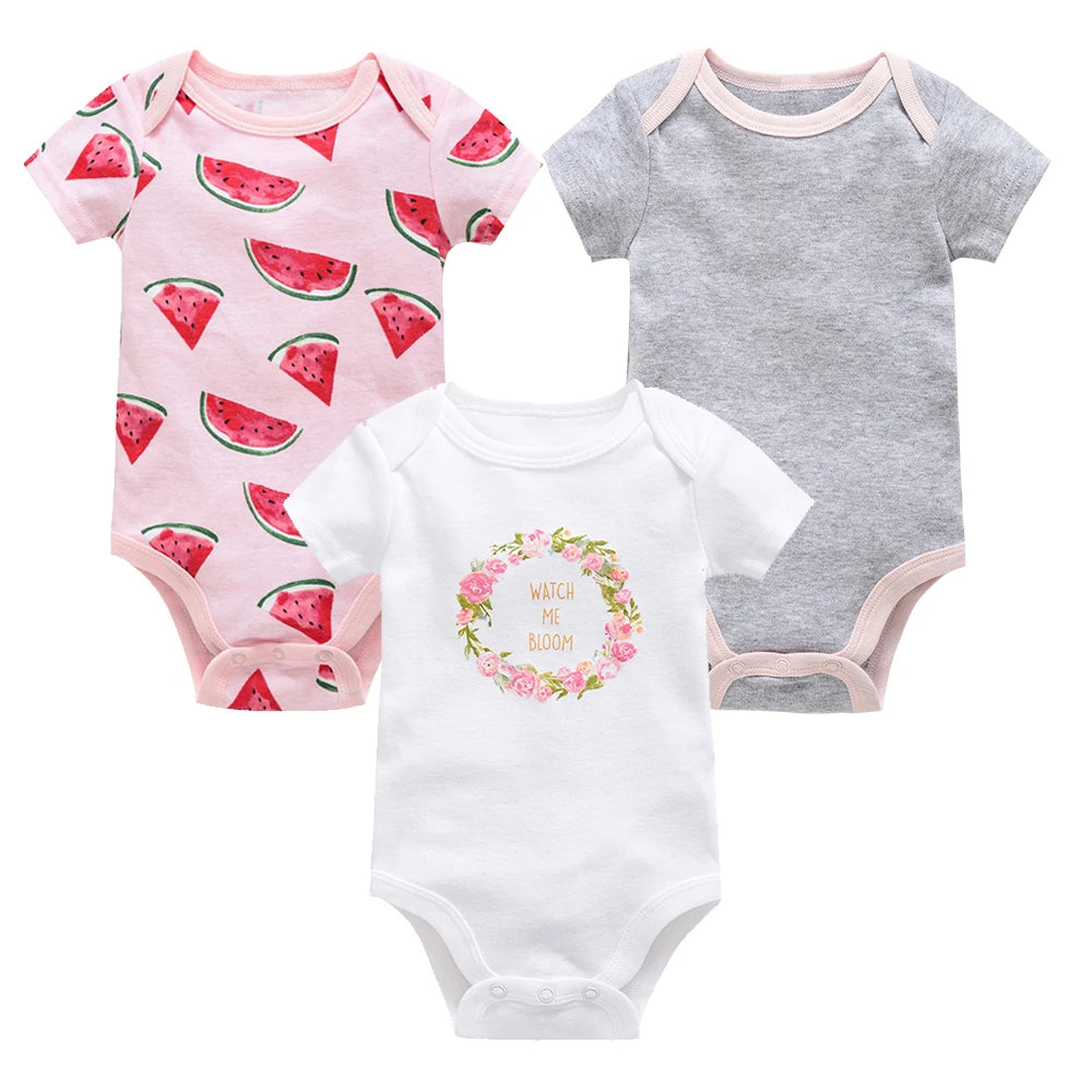100% Cotton Baby Bodysuits – Unicorn Print | 3–6 Pack - Nestling Babies