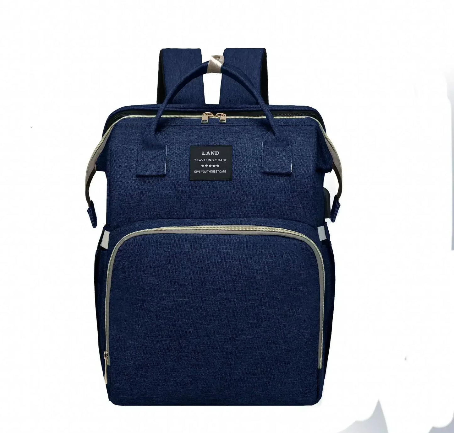 3-in-1 Mommy Diaper Backpack with Foldable Crib – Lightweight & Spacious Travel Baby Bag for Moms - Nestling Babies