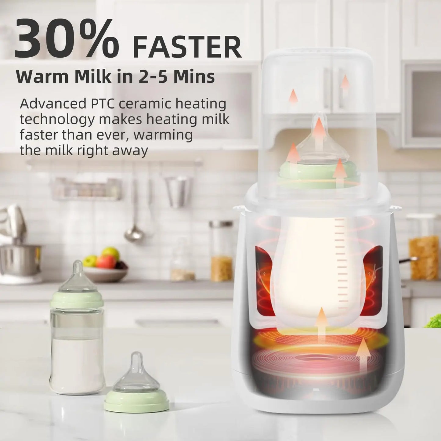 6-in-1 Baby Bottle Warmer & Sterilizer – Fast Heating with 24h Temperature Control - Nestling Babies