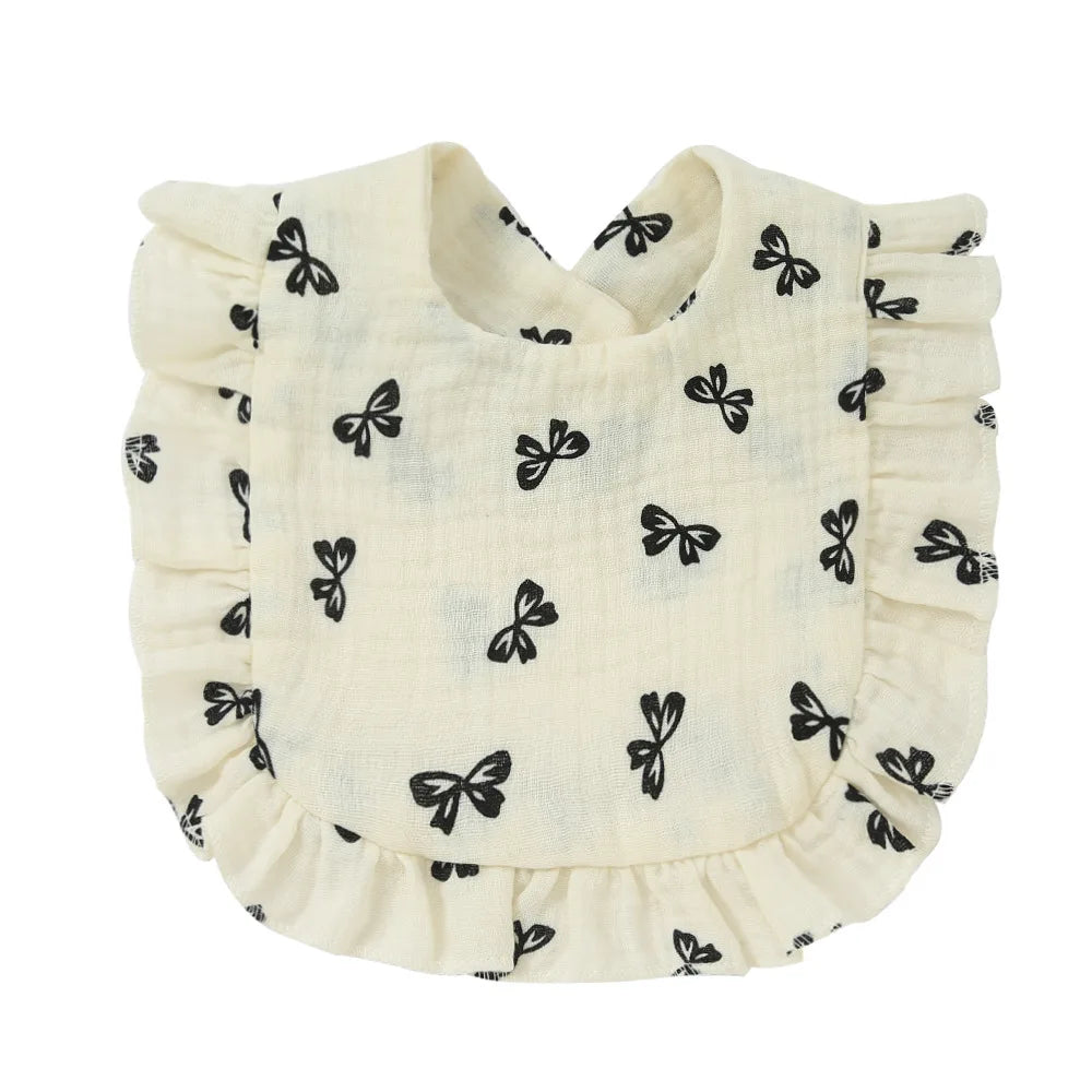 Lace Ruffle Baby Bib – Soft Cotton & Stylish Floral Design - Nestling Babies