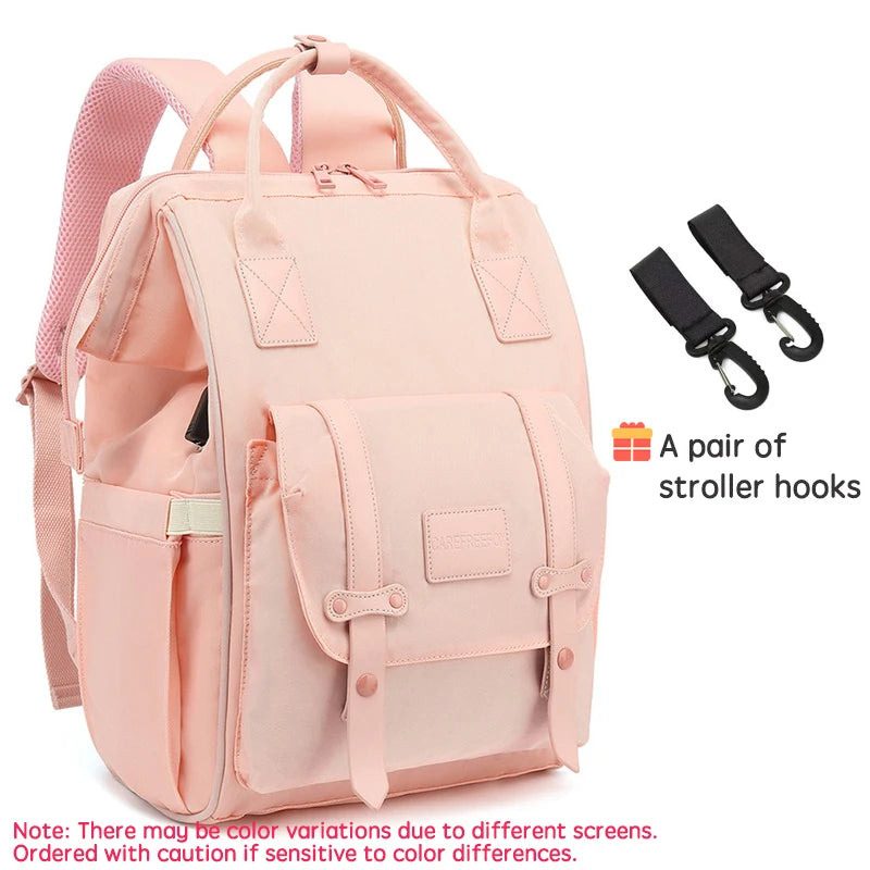 PANGDUBE Waterproof Diaper Backpack – Maternity Travel Bag with Stroller Hooks - Nestling Babies