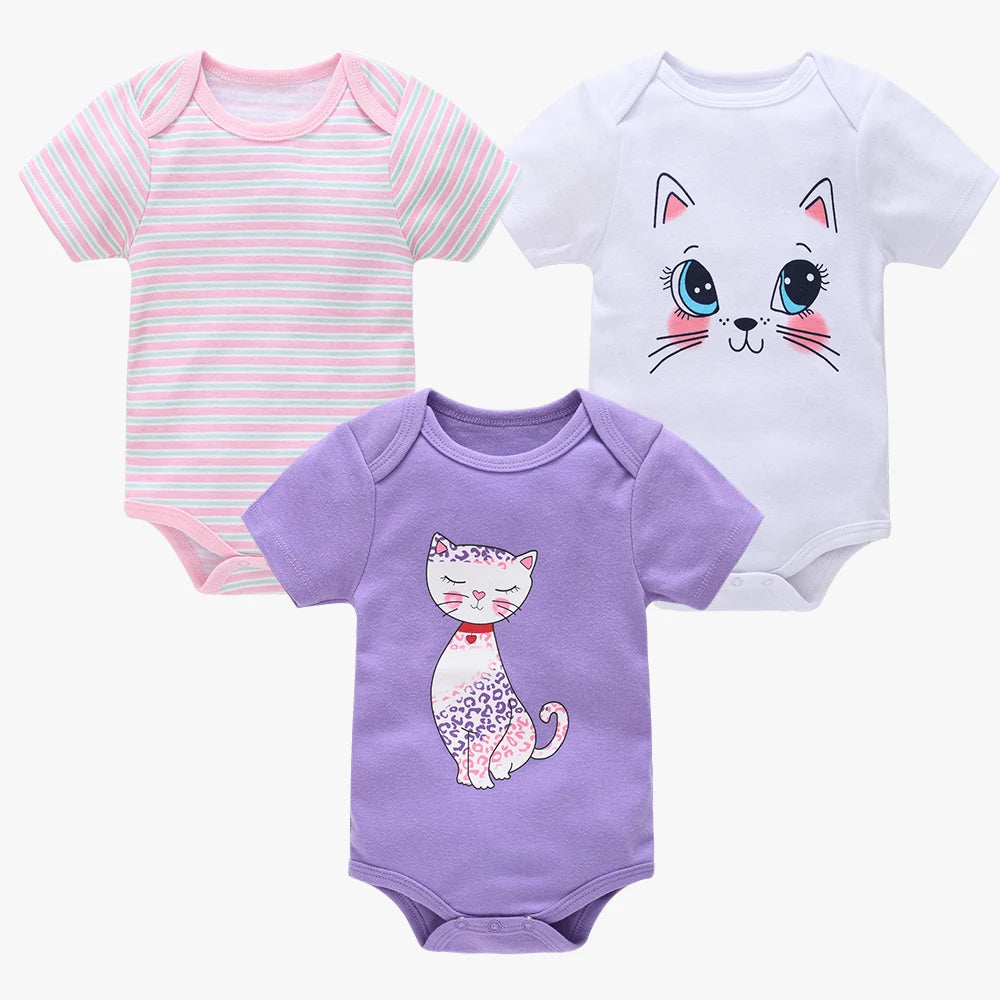 Cotton Essentials – 3/6-Pack Baby Bodysuits (Unisex | 0–12M) - Nestling Babies