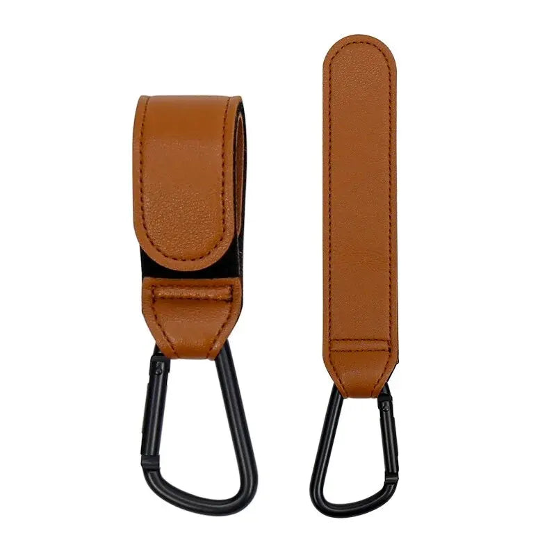Universal Stroller Hooks – Adjustable PU Leather Baby Bag Clips with Strong Bearing & Multi-Functional Design - Nestling Babies