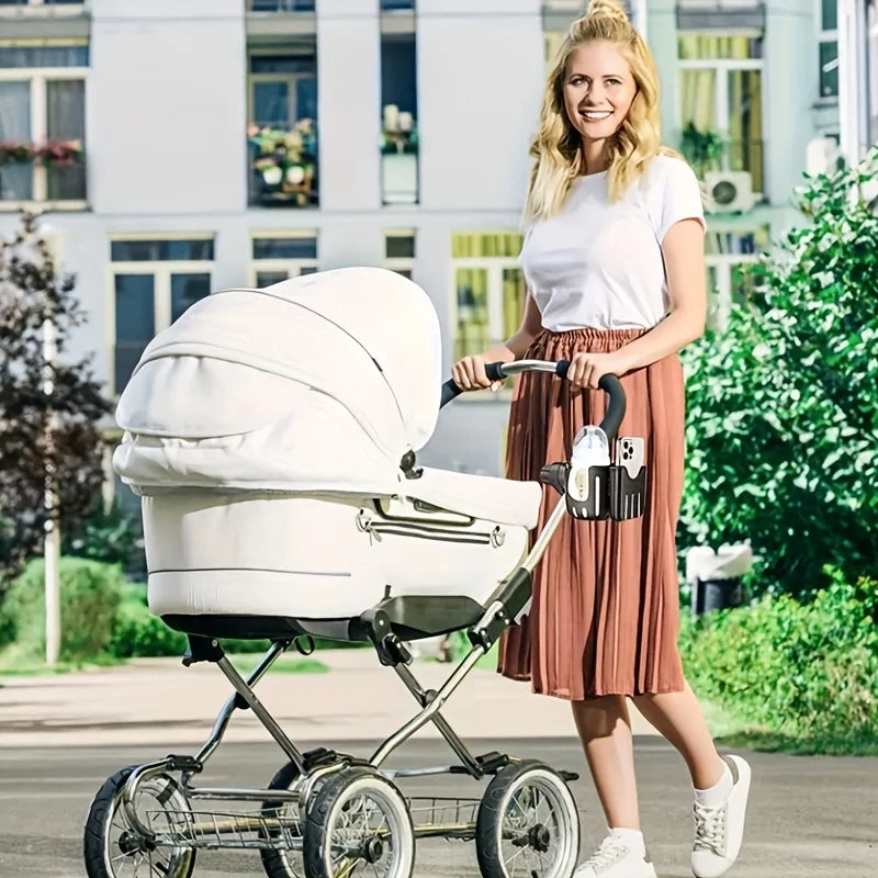 2-in-1 Universal Stroller Cup & Phone Holder – For Bottles, Mugs, and Smartphones - Nestling Babies