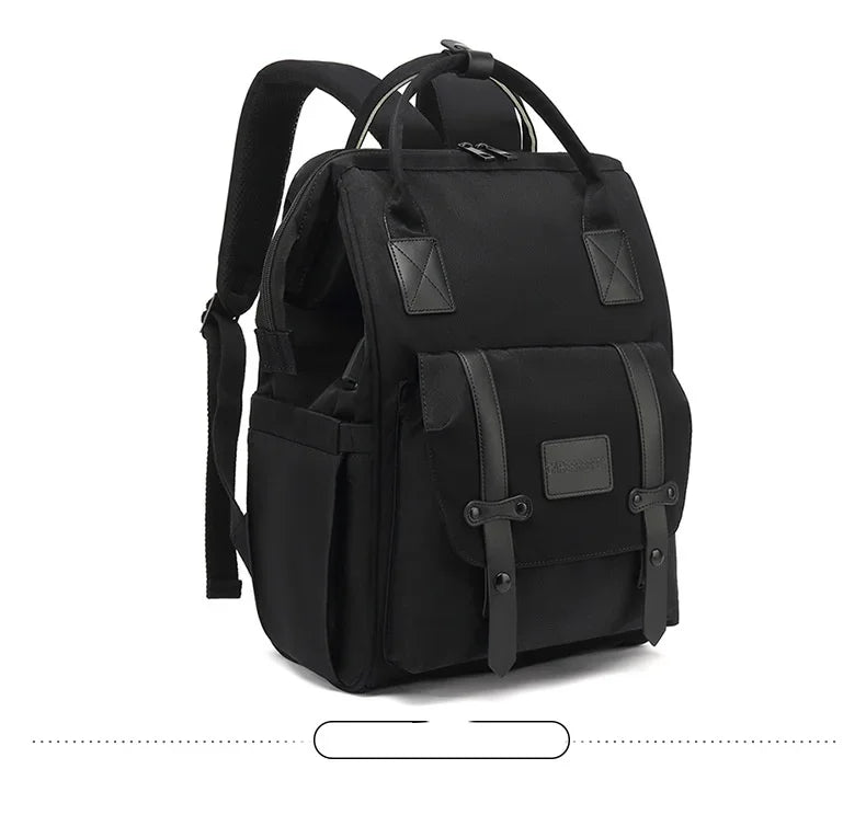Waterproof Canvas Mummy Backpack – 2-Layer Diaper Bag with Large Capacity & Multi-Color Options - Nestling Babies
