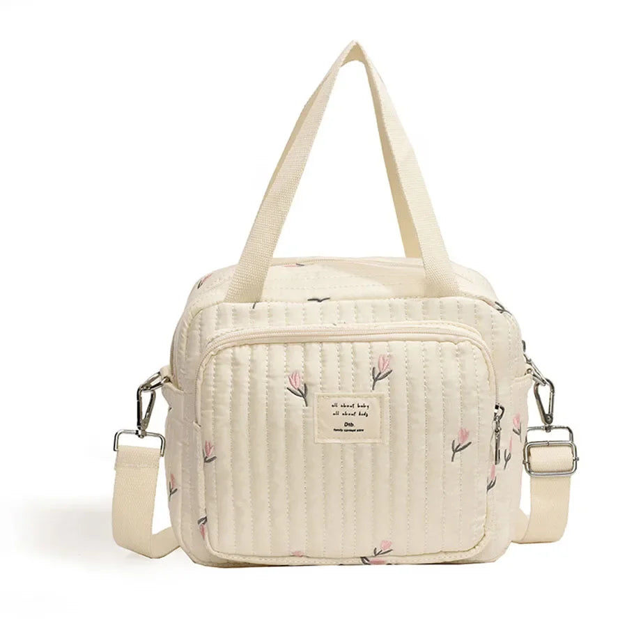 Cute Bear Cotton Mommy Bag – Zippered Diaper Tote & Maternity Organizer for Everyday Use - Nestling Babies