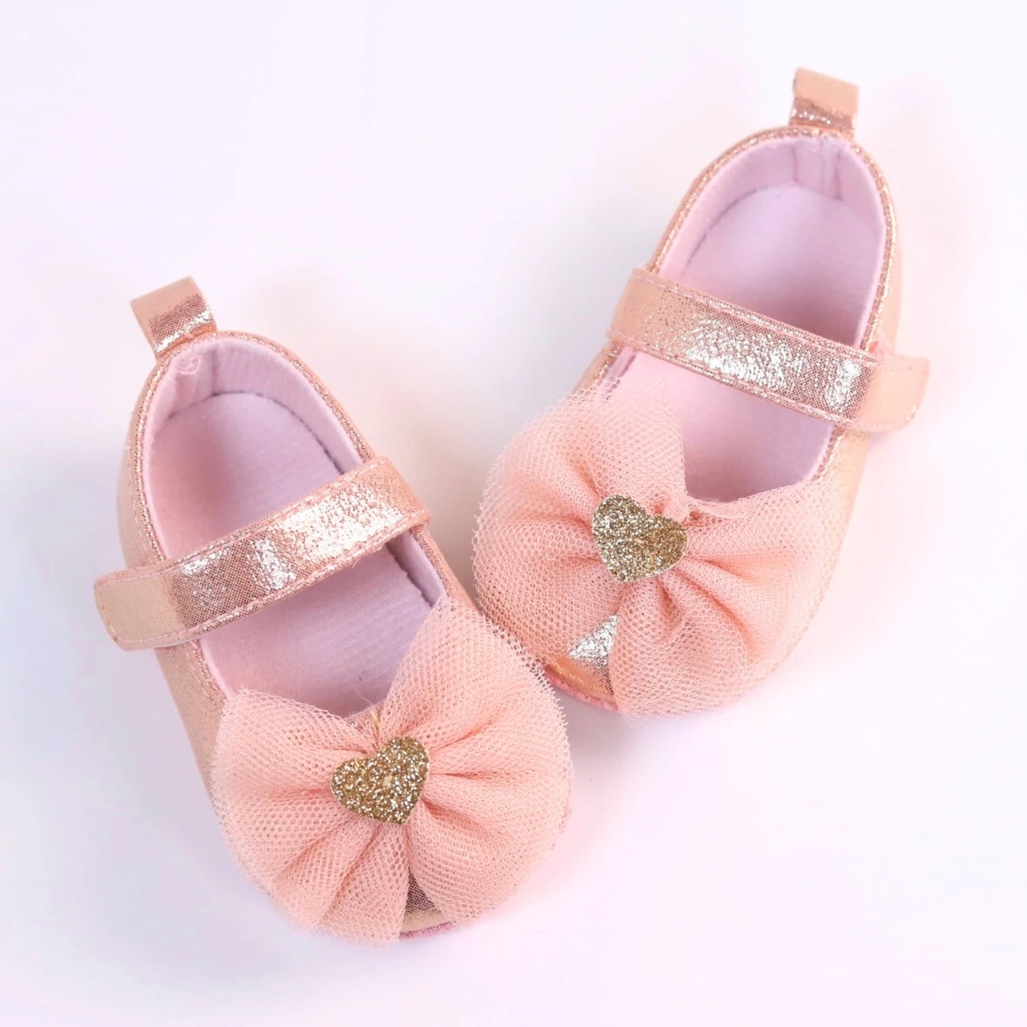 Baby Girl First Walker Shoes – Princess Lace Design with Soft Sole & Bow (0–12 Months) - Nestling Babies