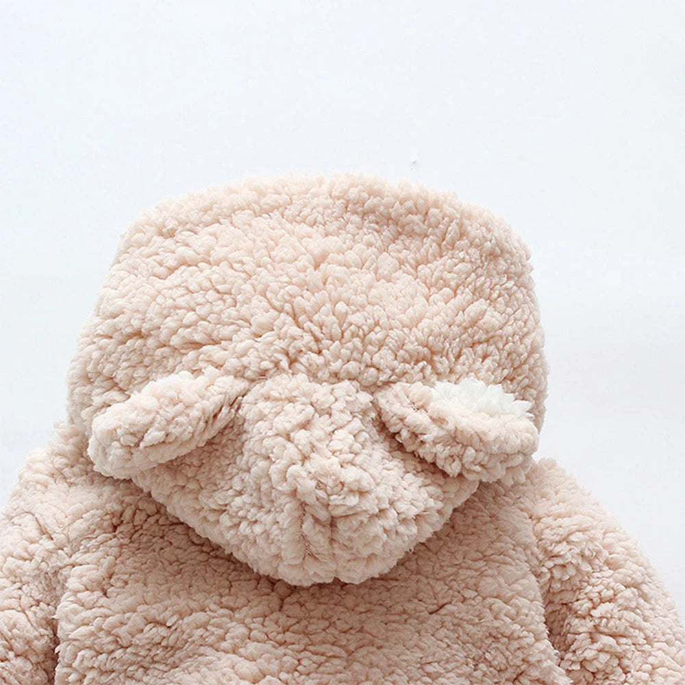 Winter Bear Jumpsuit for Baby Girls – Ultra-Soft & Hooded - Nestling Babies