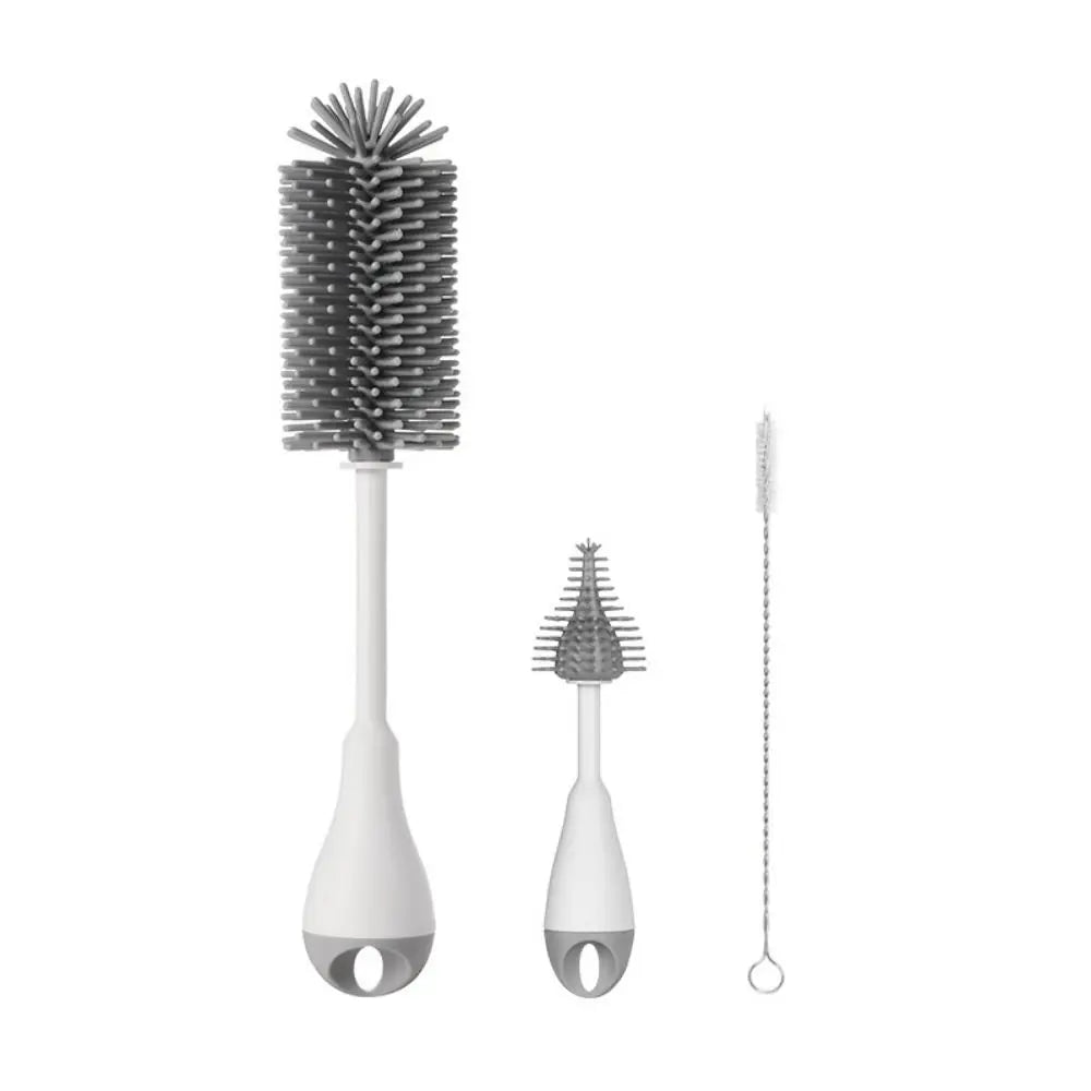 3-in-1 Silicone Baby Bottle Brush Set – 360° Cleaning with Anti-Slip Grip - Nestling Babies