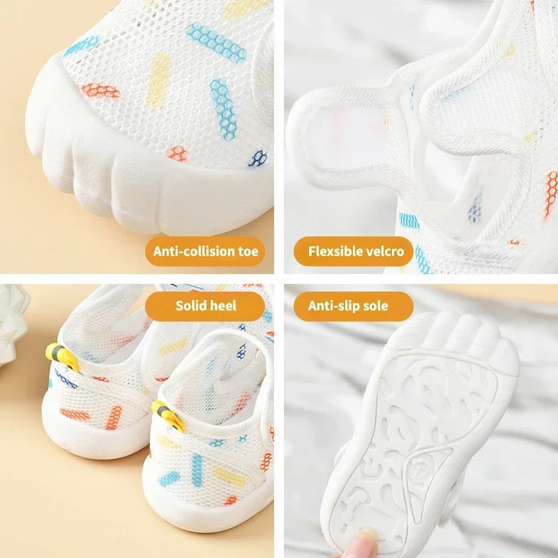 Breathable Mesh Summer Sandals – Lightweight Anti-Slip First Walkers for Toddlers (1–4 Years) - Nestling Babies