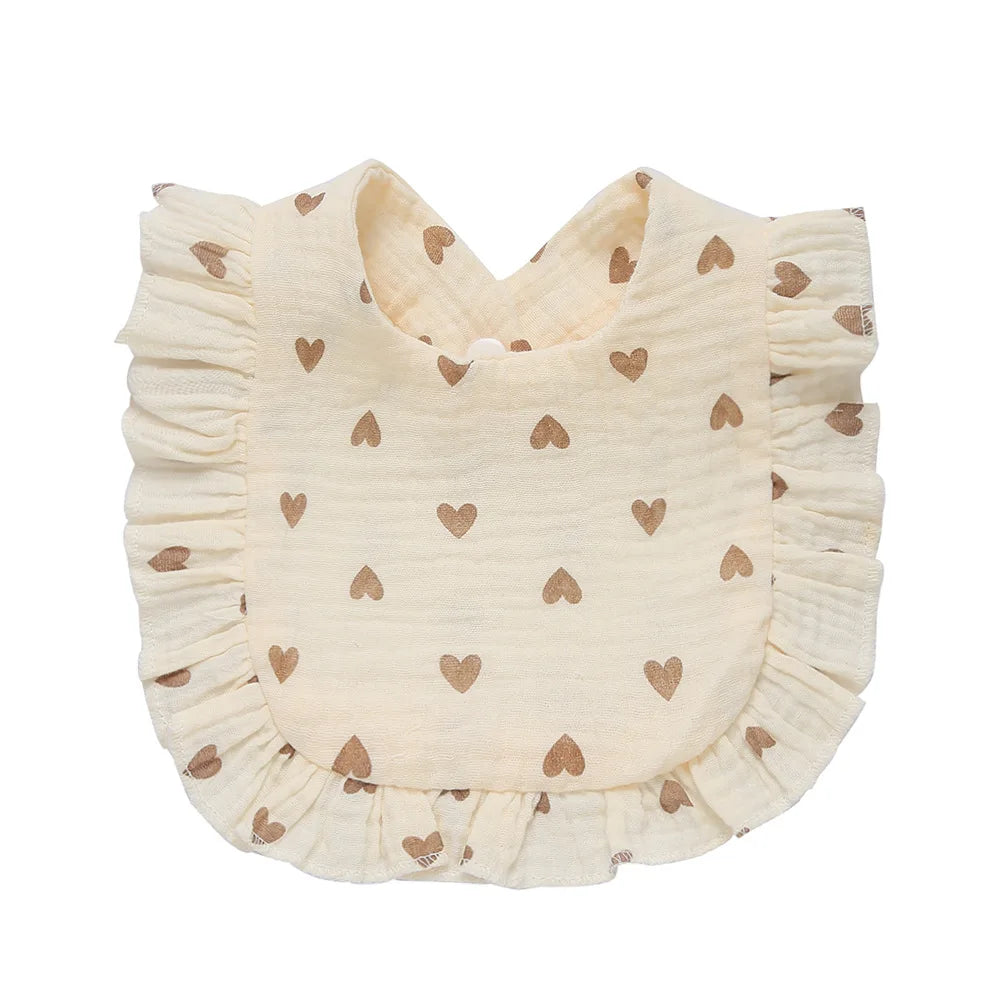 Lace Ruffle Baby Bib – Soft Cotton & Stylish Floral Design - Nestling Babies