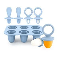 Silicone Baby Popsicle Mold – 6-Cavity Tray for Frozen Teething Treats - Nestling Babies