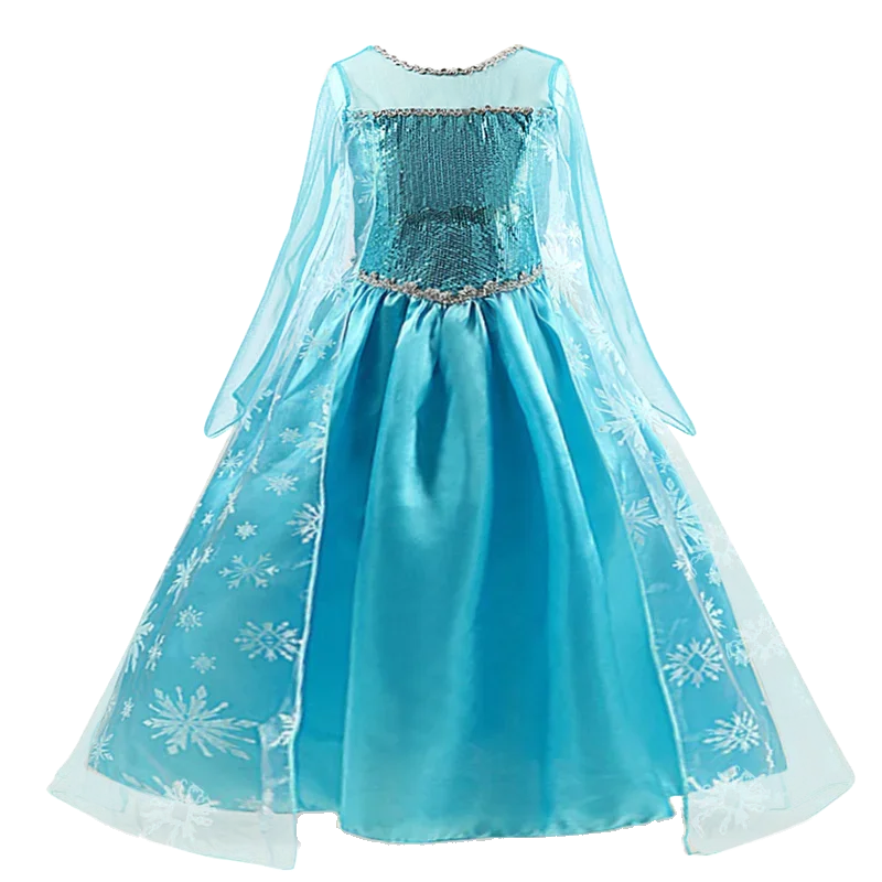 Girls Elsa Princess Costume Dress – Snow Queen Carnival & Party Gown - Nestling Babies
