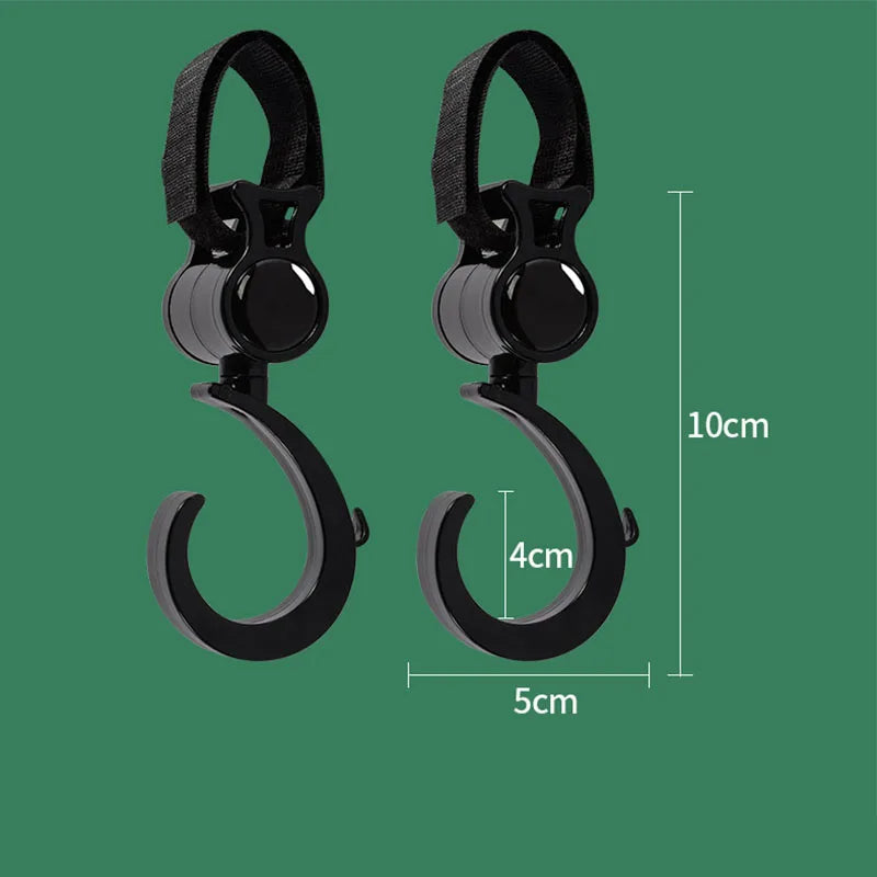 2PCS Multi-Purpose Baby Stroller Hooks – Heavy-Duty Pram Clips for Bags & Shopping - Nestling Babies