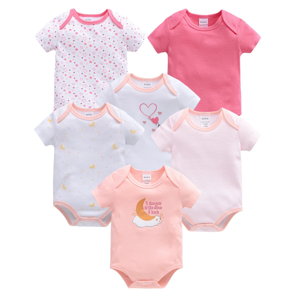 100% Cotton Baby Bodysuits – Unicorn Print | 3–6 Pack - Nestling Babies
