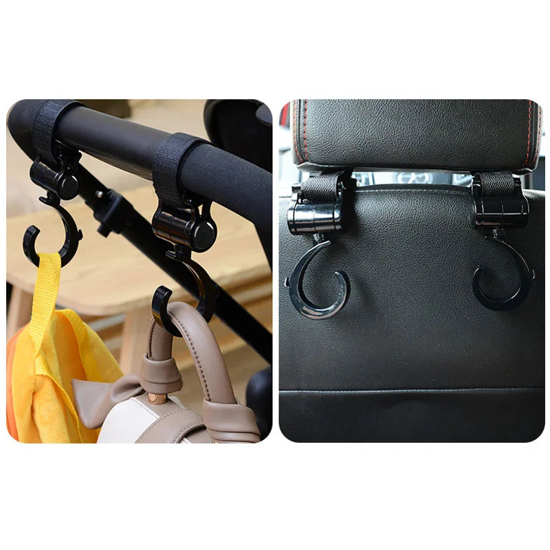 2PCS Multi-Purpose Baby Stroller Hooks – Heavy-Duty Pram Clips for Bags & Shopping - Nestling Babies